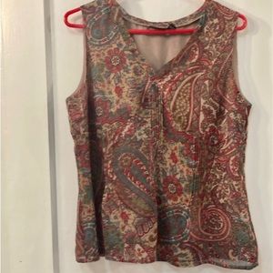 Paisley print women’s sleeveless shirt by A.N.A.